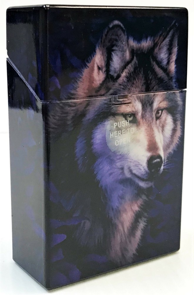 Eclipse Wolf Design Hard Plastic Crushproof Cigarette Case, 2ct, Kings 3116D17-2