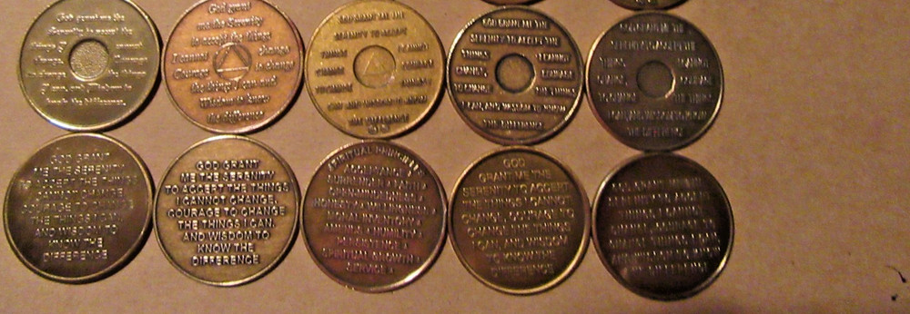 Alcoholics Anonymous AA medallion Bronze