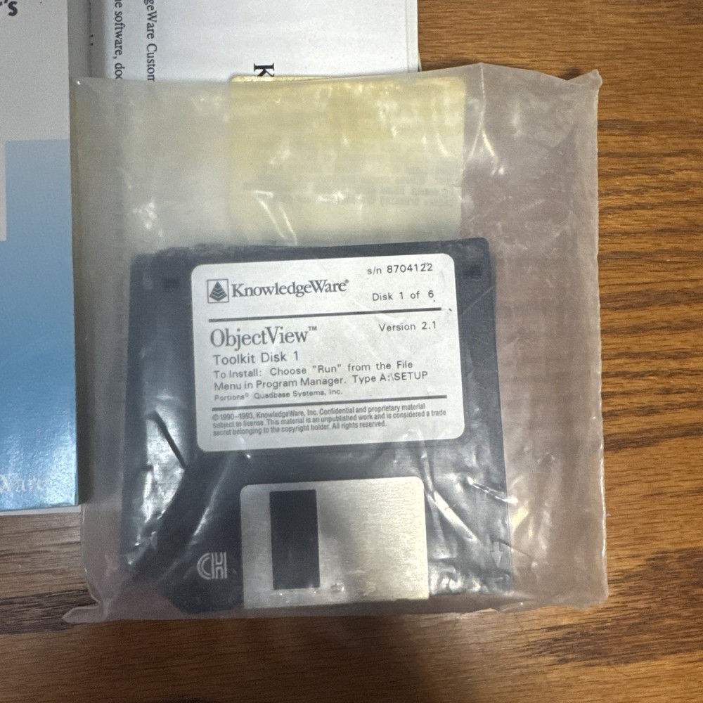 Knowledgeware ObjectView 1.2 SQL Smart Development Tool Client Server Applicati