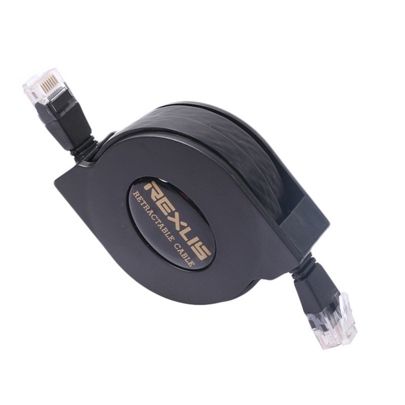 Network Cable CAT-6 RJ45 Flat Ethernet Cable Retractable For Router Laptop
