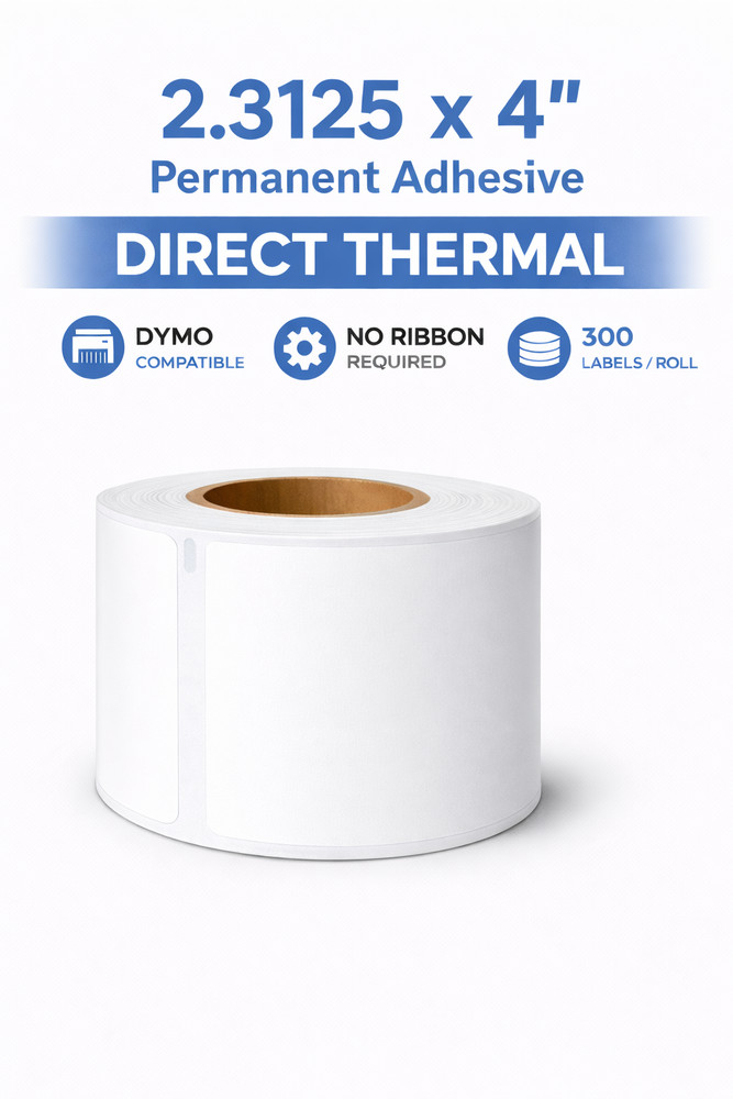 2 5/16" × 4" Permanent DYMO® labels - 12 ROLLS PER CASE