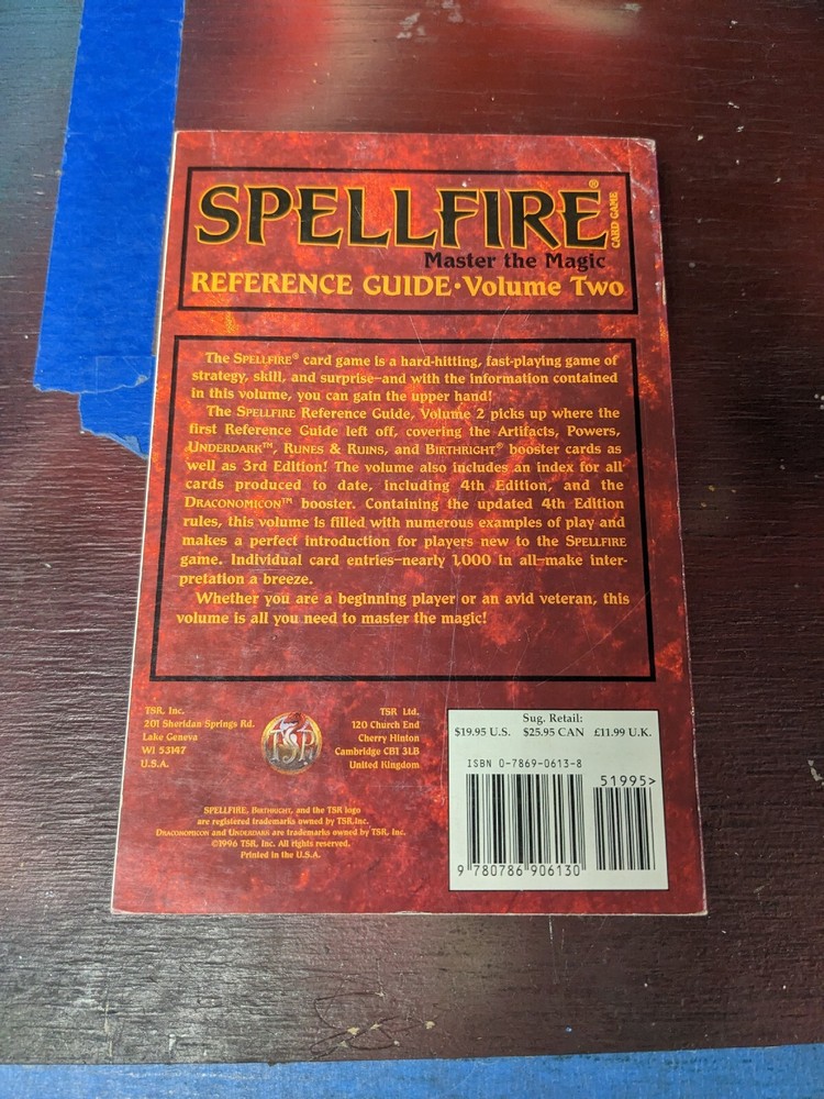 SpellFire Master The Magic Reference Guide Volume 2 Two TSR 1154
