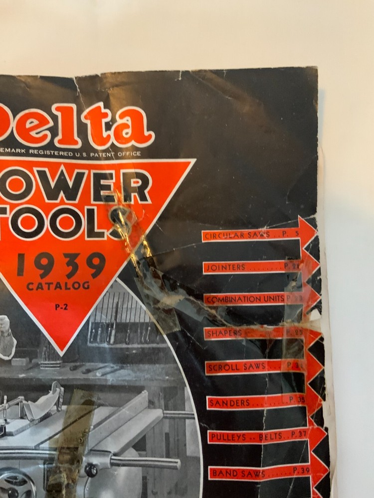 VINTAGE DELTA POWER TOOLS 1939 CATALOG
