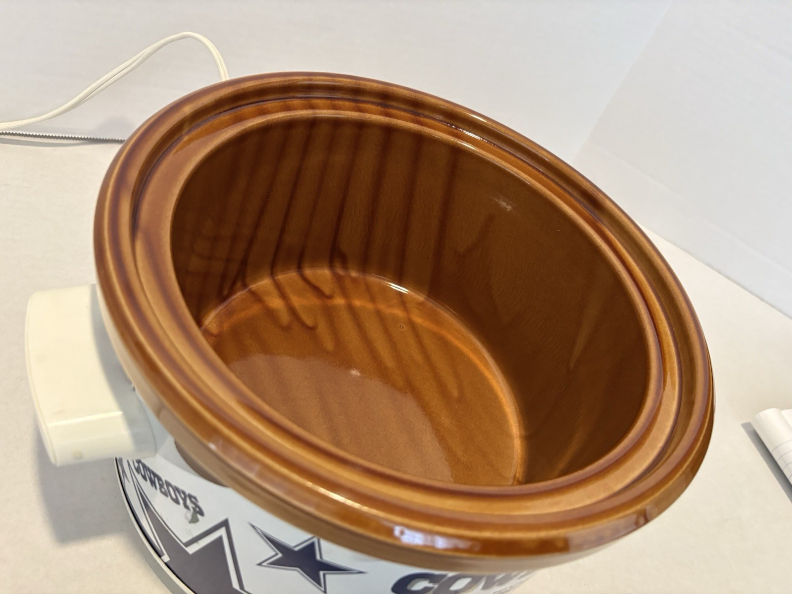VINTAGE Rival Dallas Cowboys Slow Cooker Crockpot Stoneware 4qt