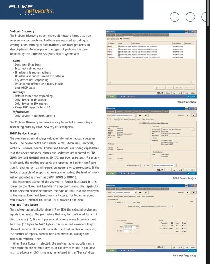Fluke Network Optiview Series II Integrated Network Analyzer Excellent Condition