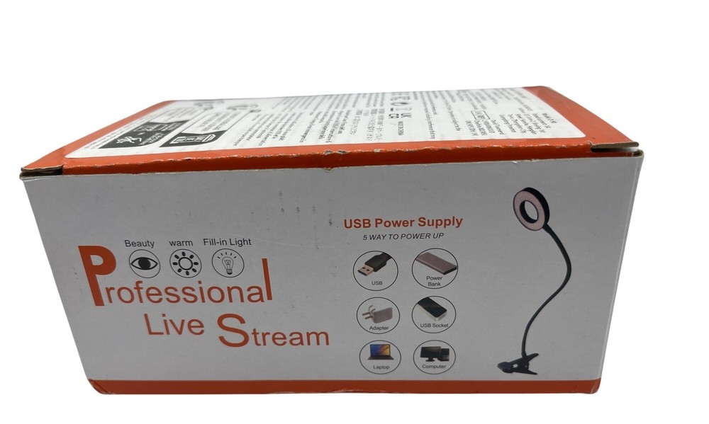 USB LED Clip Lamp For Professional Live Streaming Adjustable Multi-Angle USB 12L