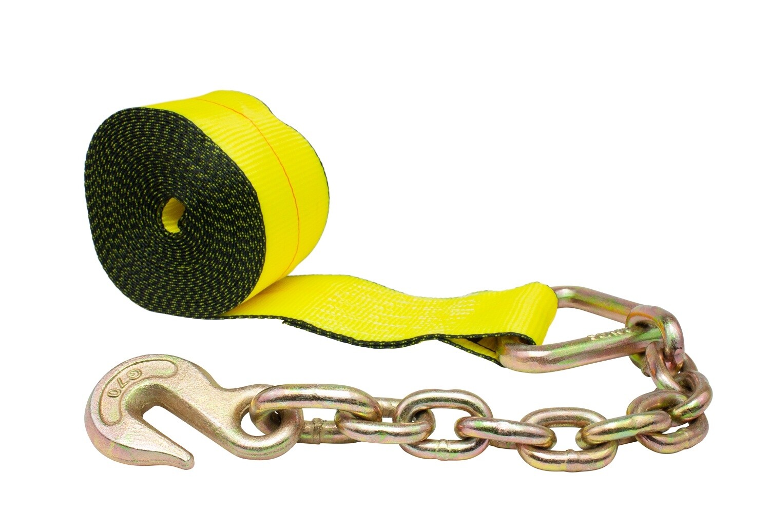 (4 Pack) 4 in. x 40 ft. Winch Strap with Chain Anchor