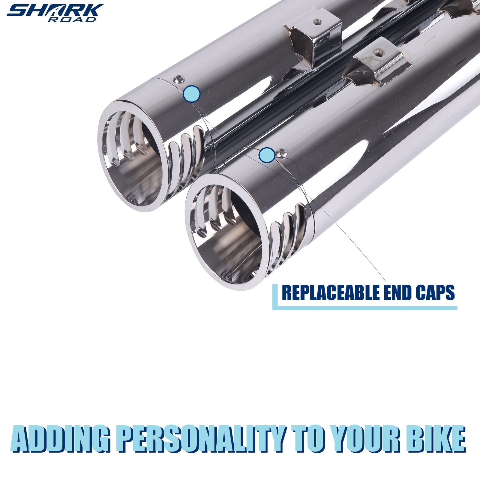 SHARKROAD Chrome Exhaust Pipe for Kawasaki Vulcans Exhaust Updating Rumble Sound