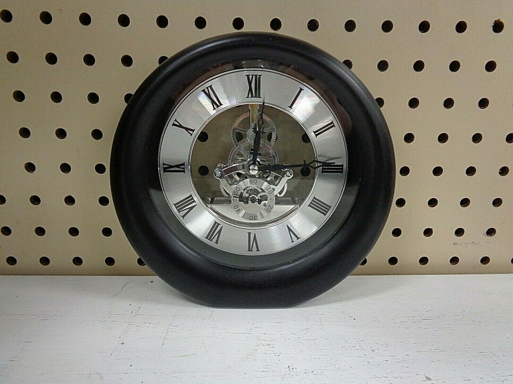 Black Interactive Gear Desktop Clock 7 inch