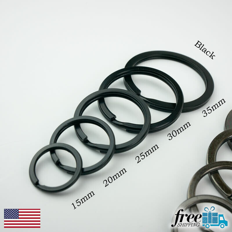 Split Ring Flat Surface Key Rings Double Loop Keychain Metal Plating