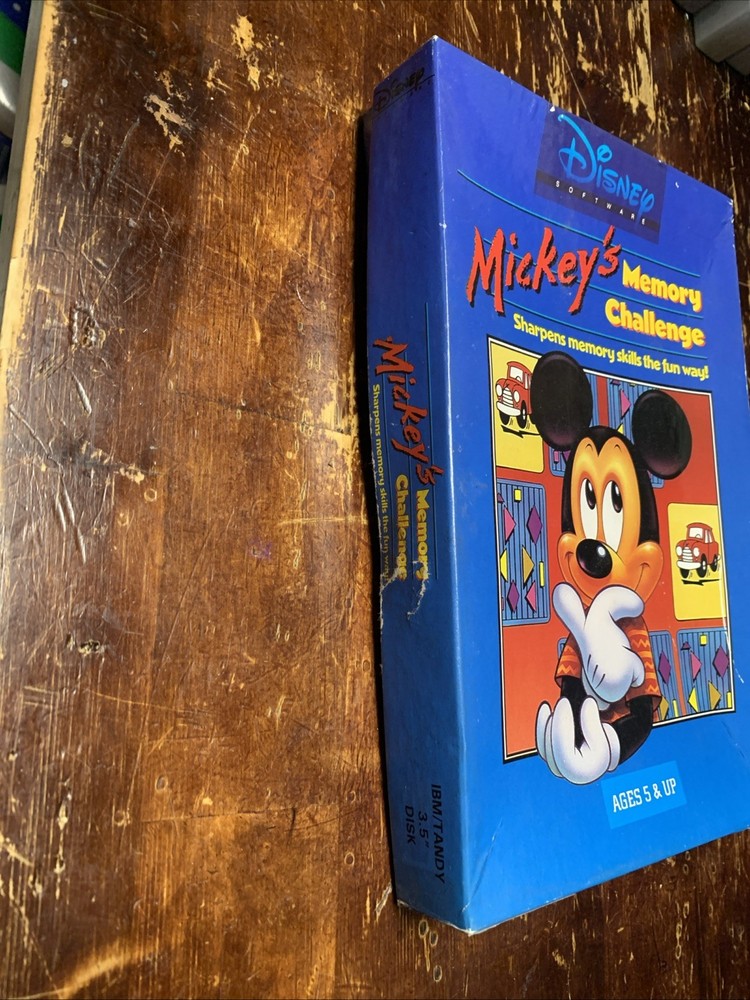 Disney Mickey’s Memory Challenge Vintage Computer 3.5” Game Disk -IBM, PC, Tandy