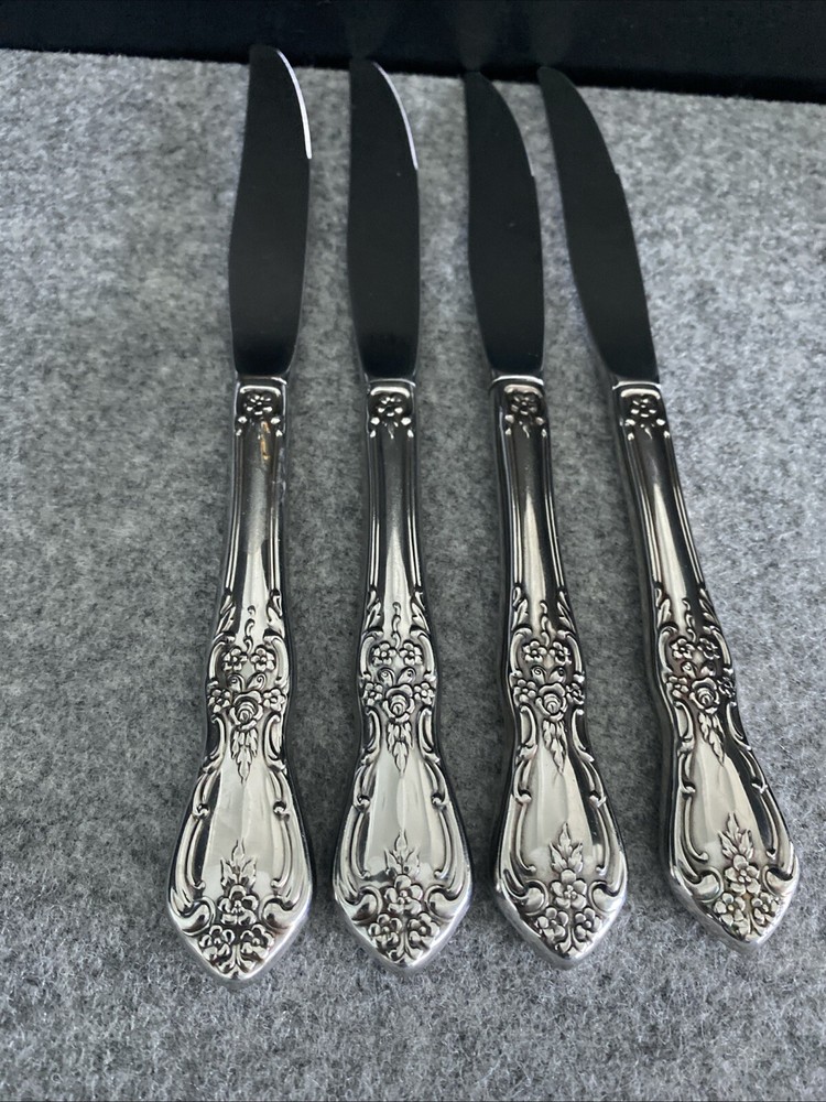 4 Oneida Distinction KENNETT SQUARE Stainless HH Dinner Knives Flatware