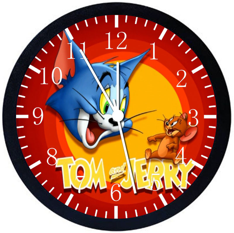 Tom and Jerry Black Frame Wall Clock F155