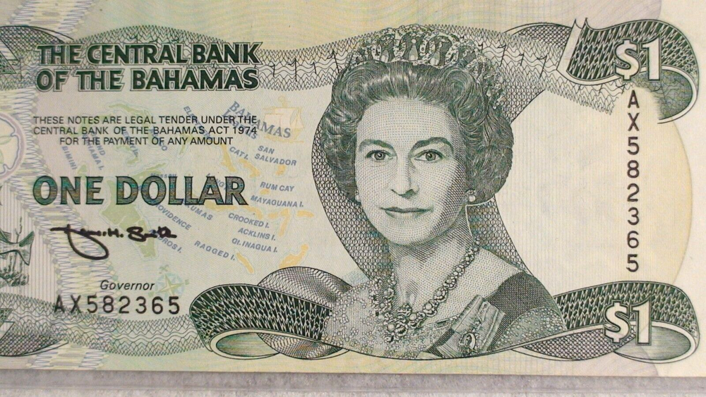 1984 One Dollar BAHAMAS MONETARY AUTHORITY CRISP UNCIRCULATED Note $1 Bill