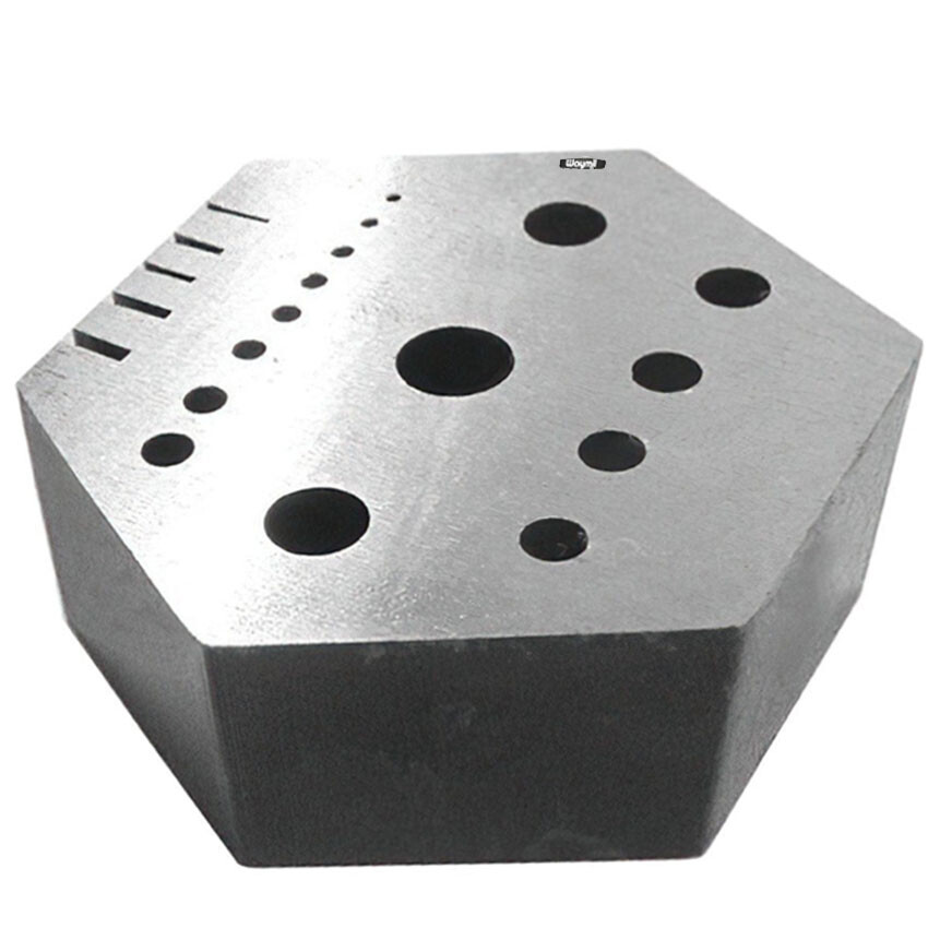 Hexagonal Riveting Anvil Jeweler Multi-Functional Bench Hex Steel Block Drilling