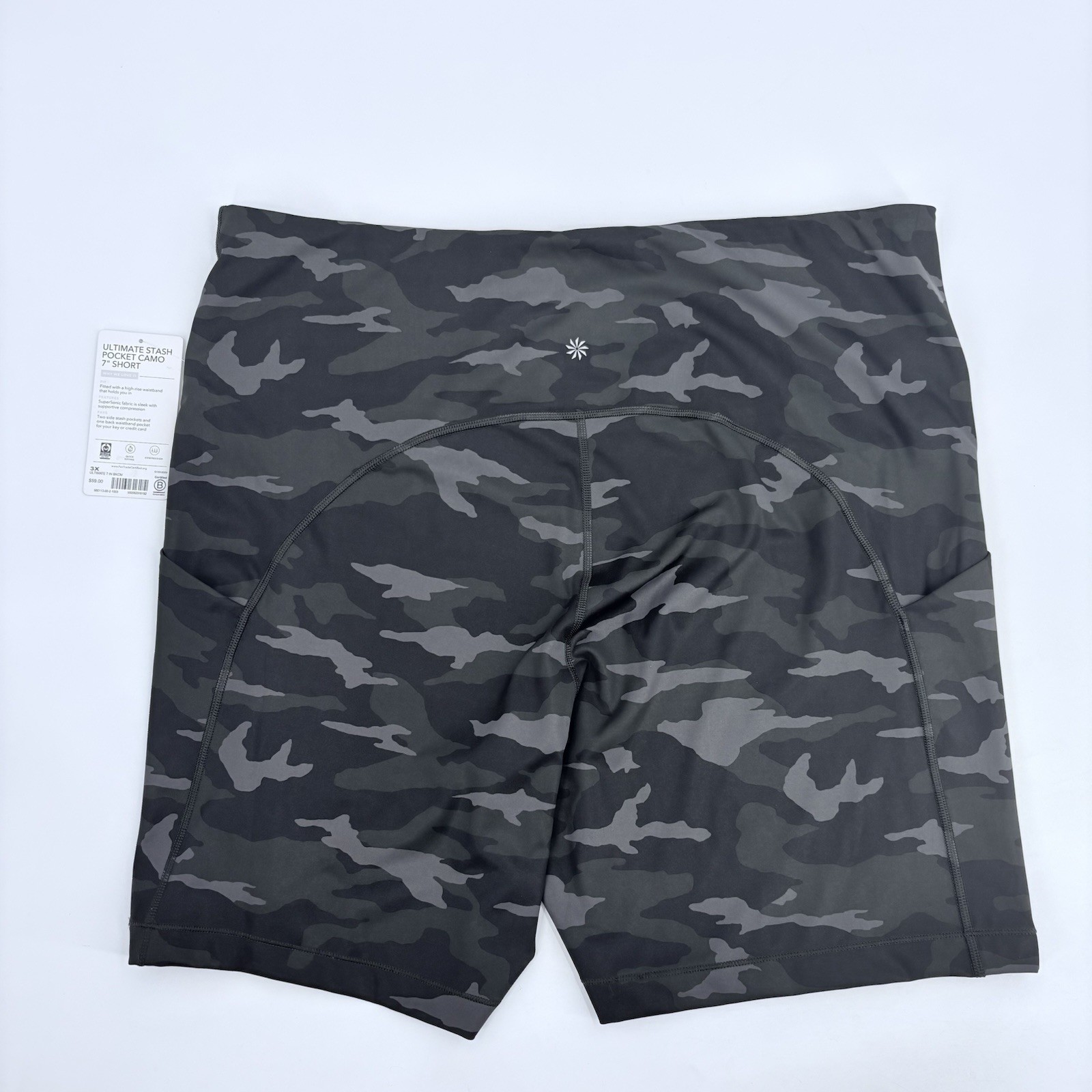 Athleta Utimate Stash Pocket Camo 7 Shorts Womens 3X Athletic Workout Gym Summer