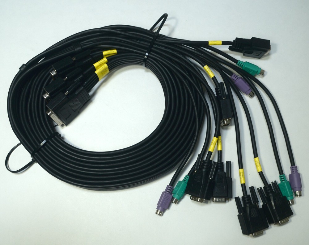 Tripple DualKVM Switch Cable DB15 Video to DB25 Parallel PS2 Keyboard Mouse KVM