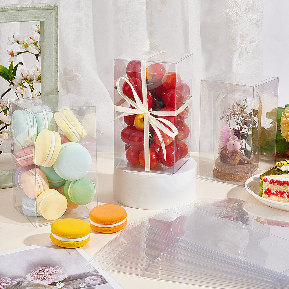 15pc Rectangle Transparent Plastic PVC box Gift Packaging Waterproof Folding box