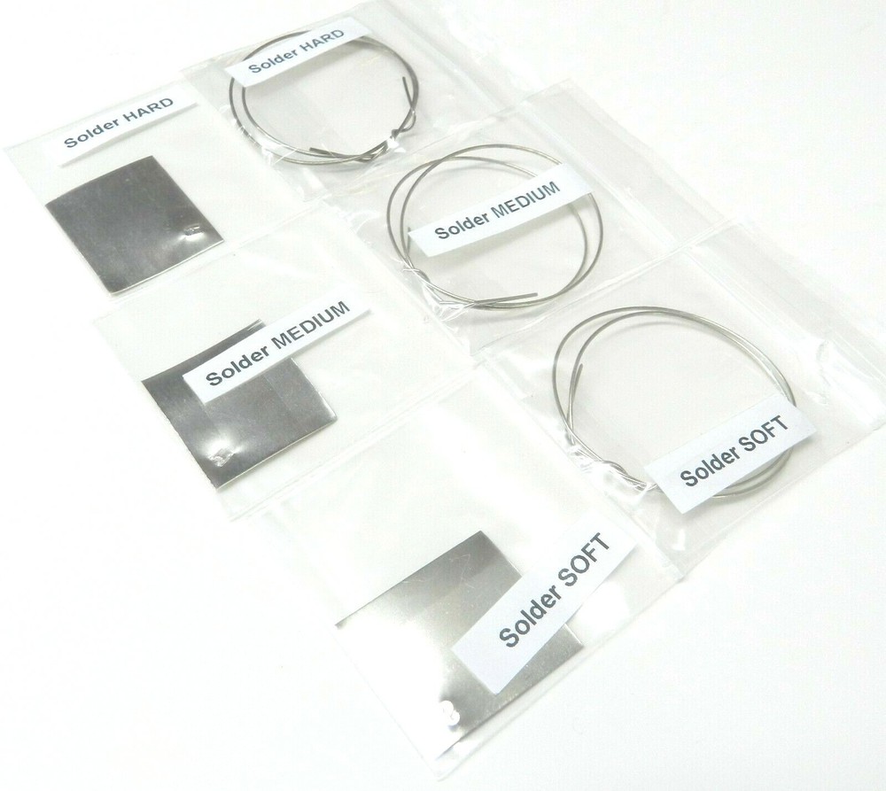 Silver Solder for Jewelry Making Assortment Pack Wire & Sheets -Soft Medium Hard