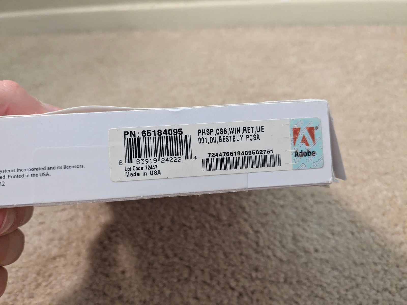 Adobe Photoshop CS6 for Windows - Disc and Serial Number - FREE RETURNS