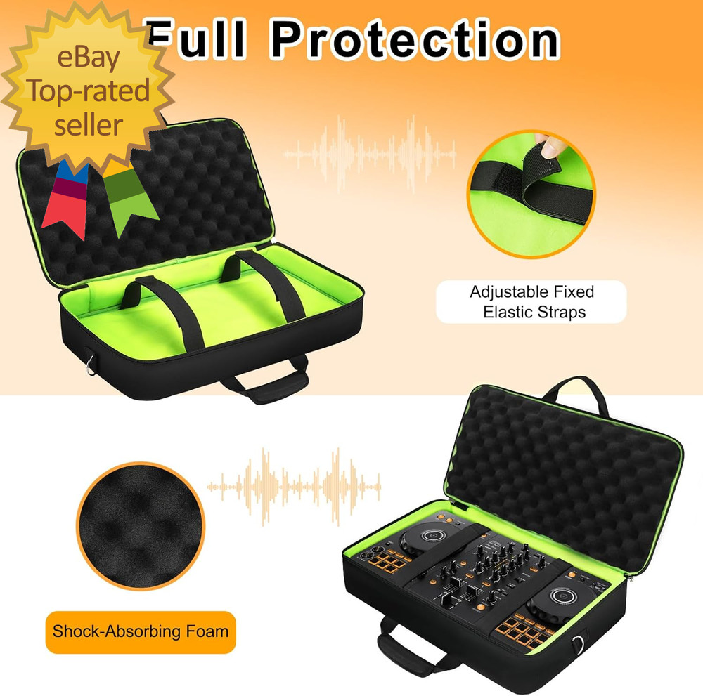 DJ Controller Case for DDJ FL 4 DDJ 400 DDJ REV1 Padded DJ Controller Bag with 2