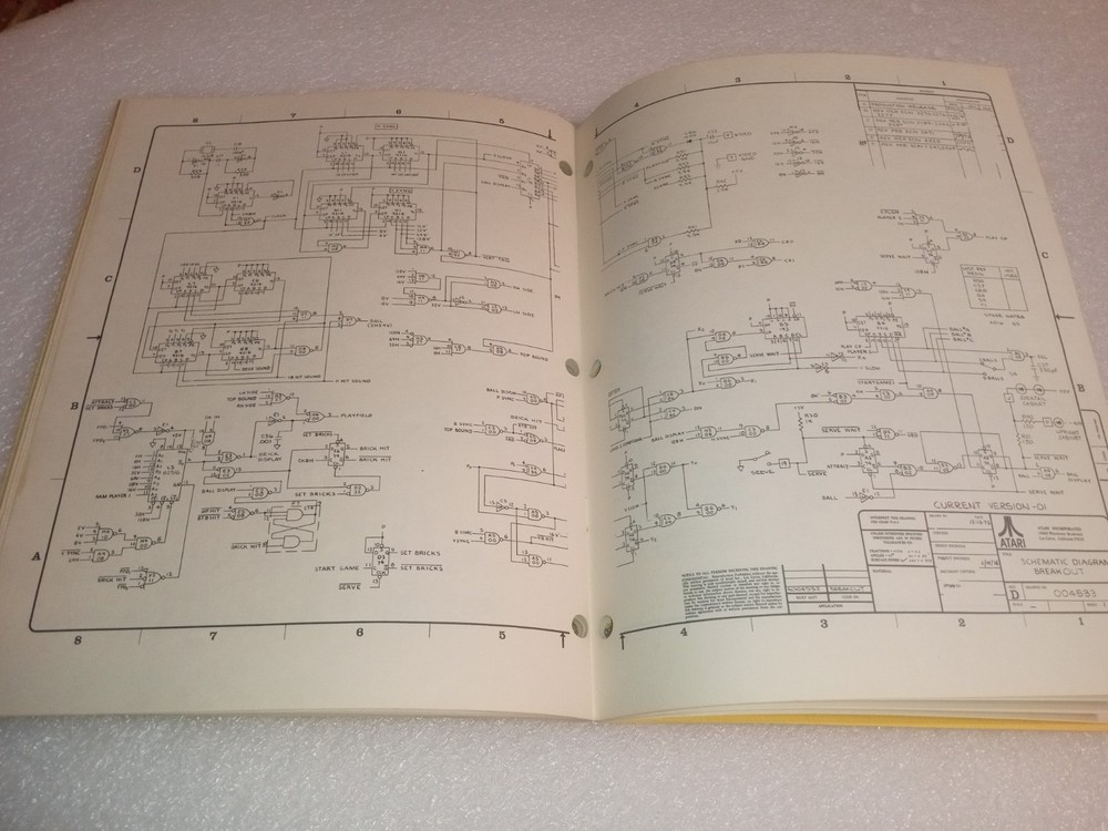 Original BREAKOUT ATARI Operation Maintenance Service Manual Arcade Video Game