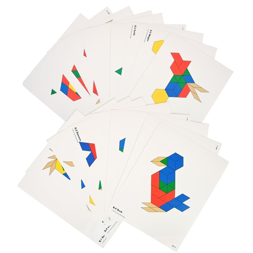 Pattern Block Activity Cards - In-Home Learning Activity for Early Math & Geo...
