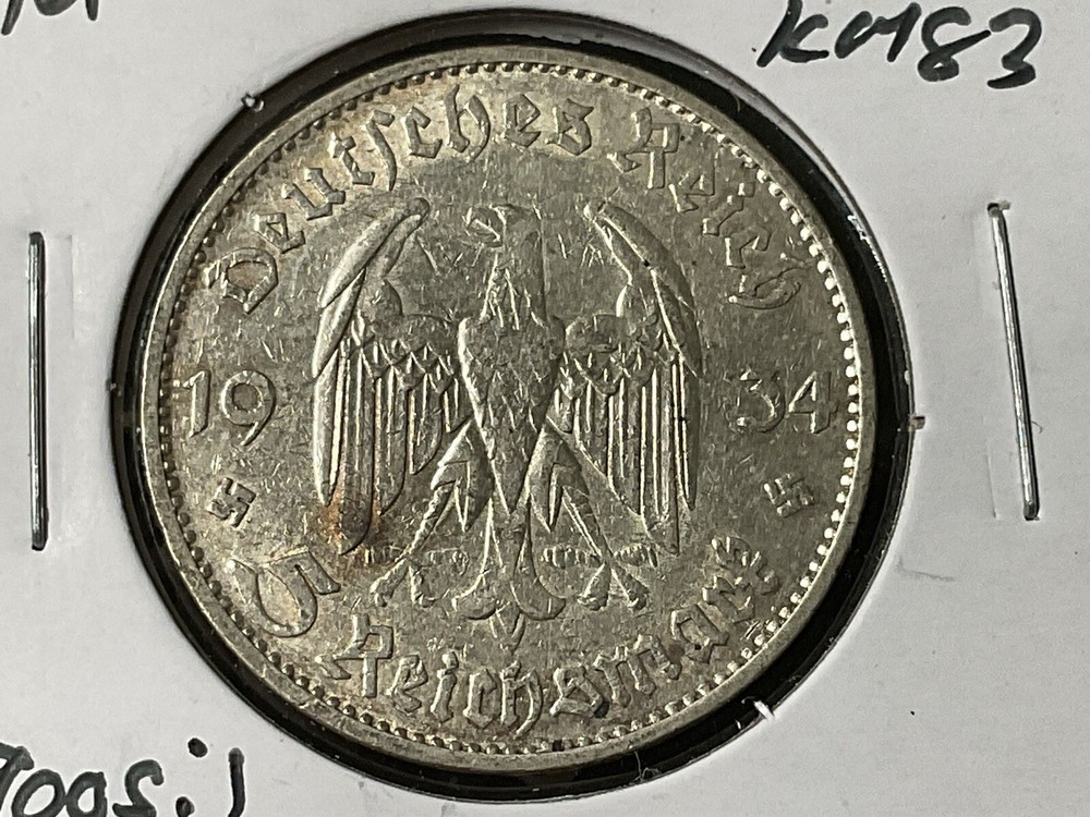 1934-D Germany 5 Reichsmark