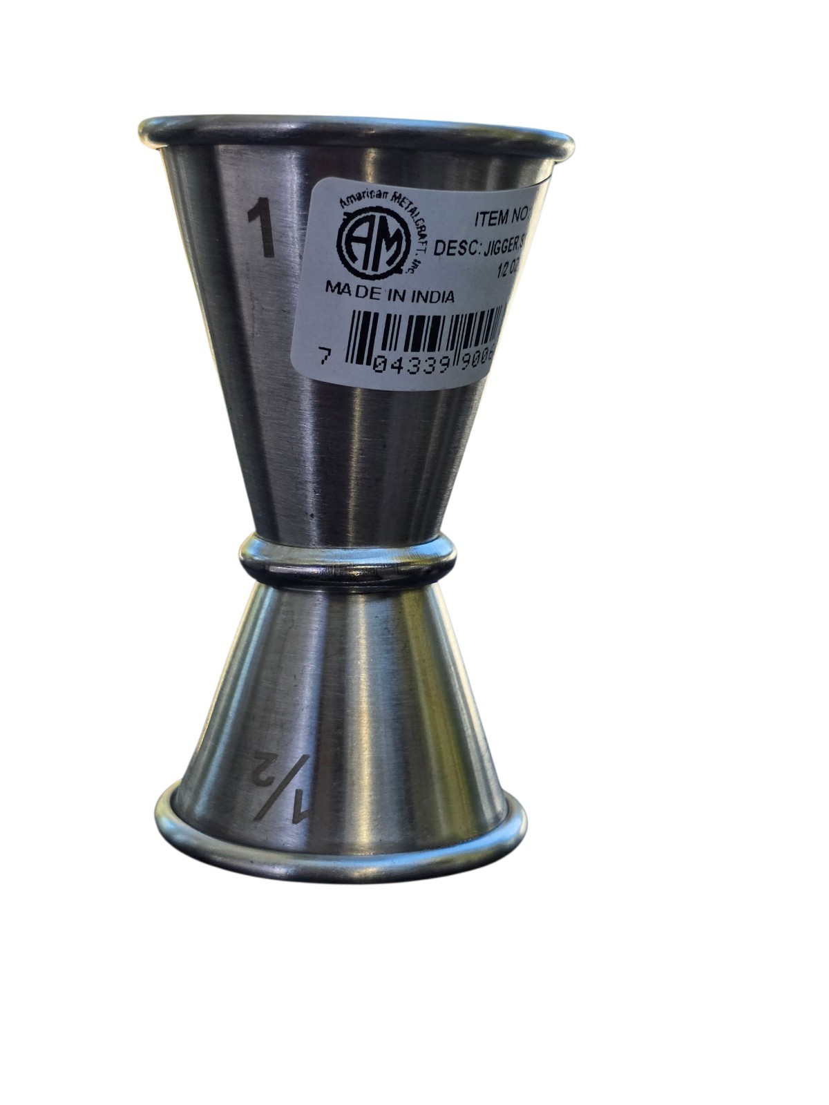 Stainless Measuring JIGGER 1/2 oz. X 1 oz, Japanese Style Cocktail Bar Shot