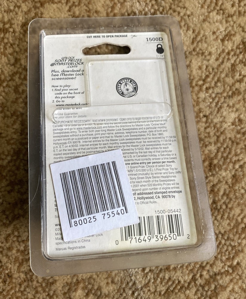 New Master Lock 1500Dwwg Combination Padlock