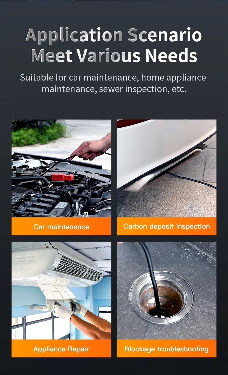 4.3" IPS 1080P HD Screen Handheld Industrial 5m Endoscope Camera Pipe Waterproof