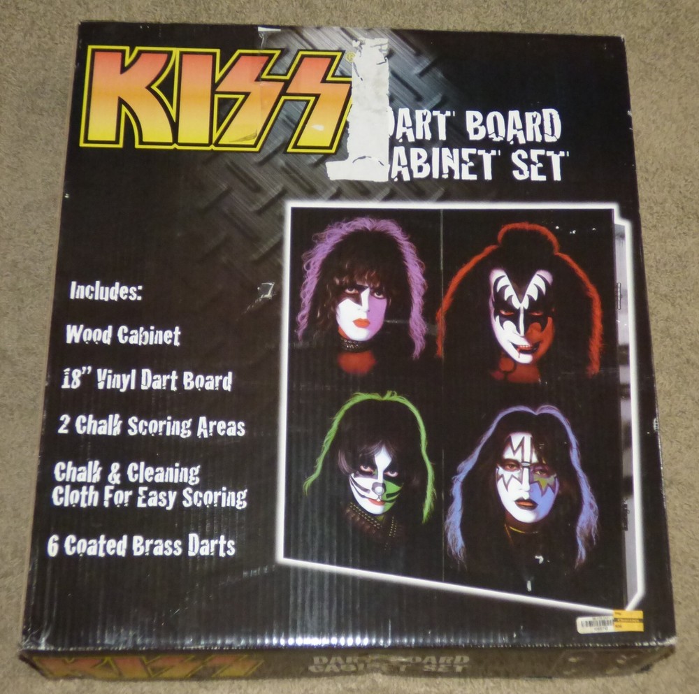 Vintage KISS Band Dart Board Cabinet, New Open Box