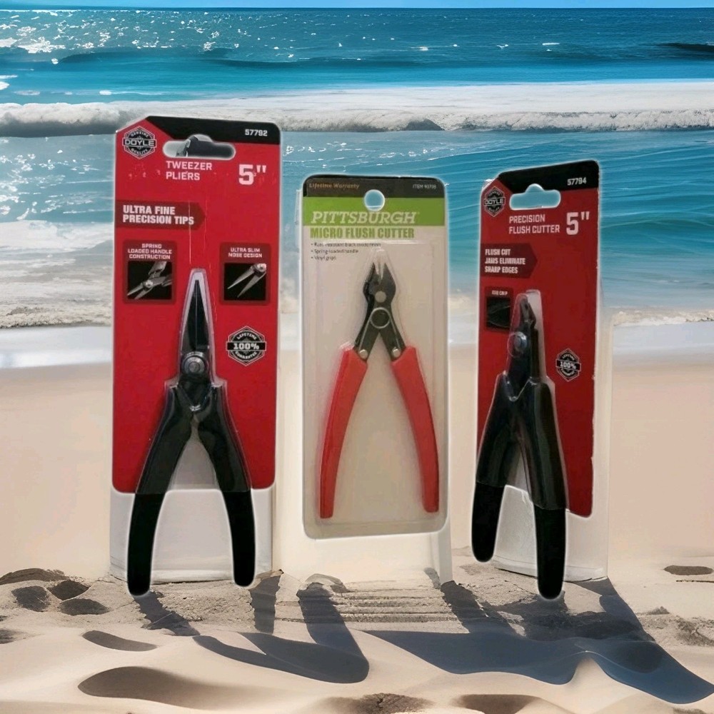Two Flush Pliers And Tweezer Pliers. Total 3pc