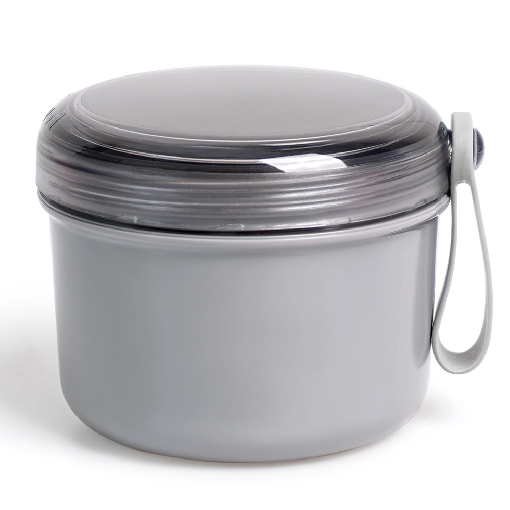 2023 Large Denture Bath Cup, No Leak Denture Case, Grey