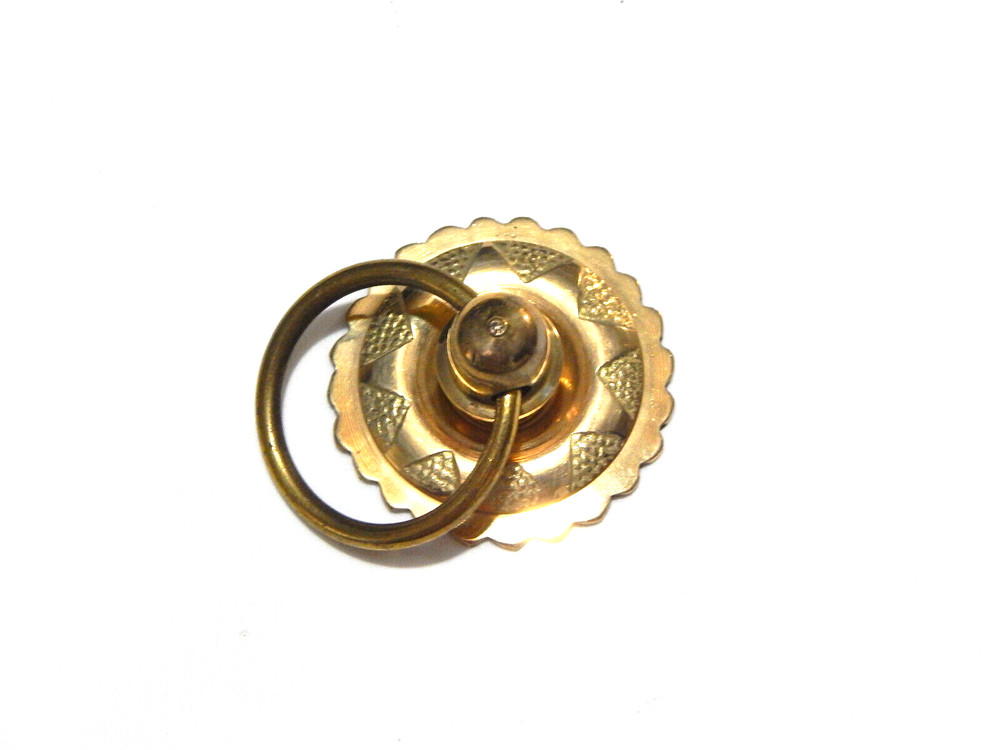 Eastlake Solid Cast Brass Ring Drawer or Door Pull