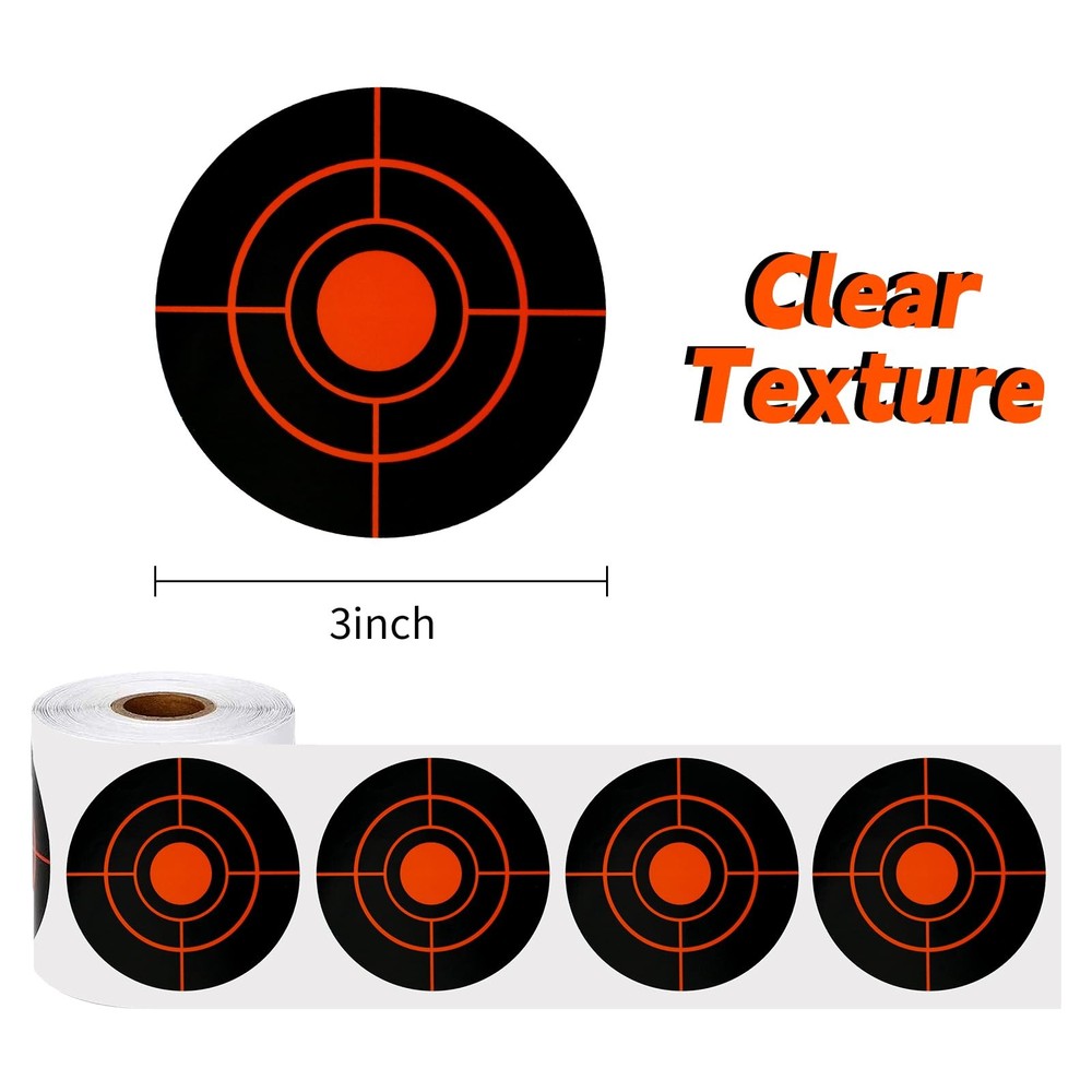 3" Splatter Shooting Targets 250 Pcs Self-Adhesive Reactive Paper Range