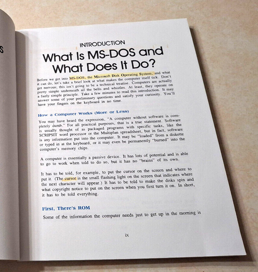 Tandy MS-DOS The Basics Volume 1 Vintage 1985 David A. Lien 3rd Ed Programming