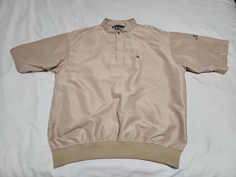 Zero Restriction Lightweight Embroidered Pullover 1/4 Snap S/S Jacket SZ Large