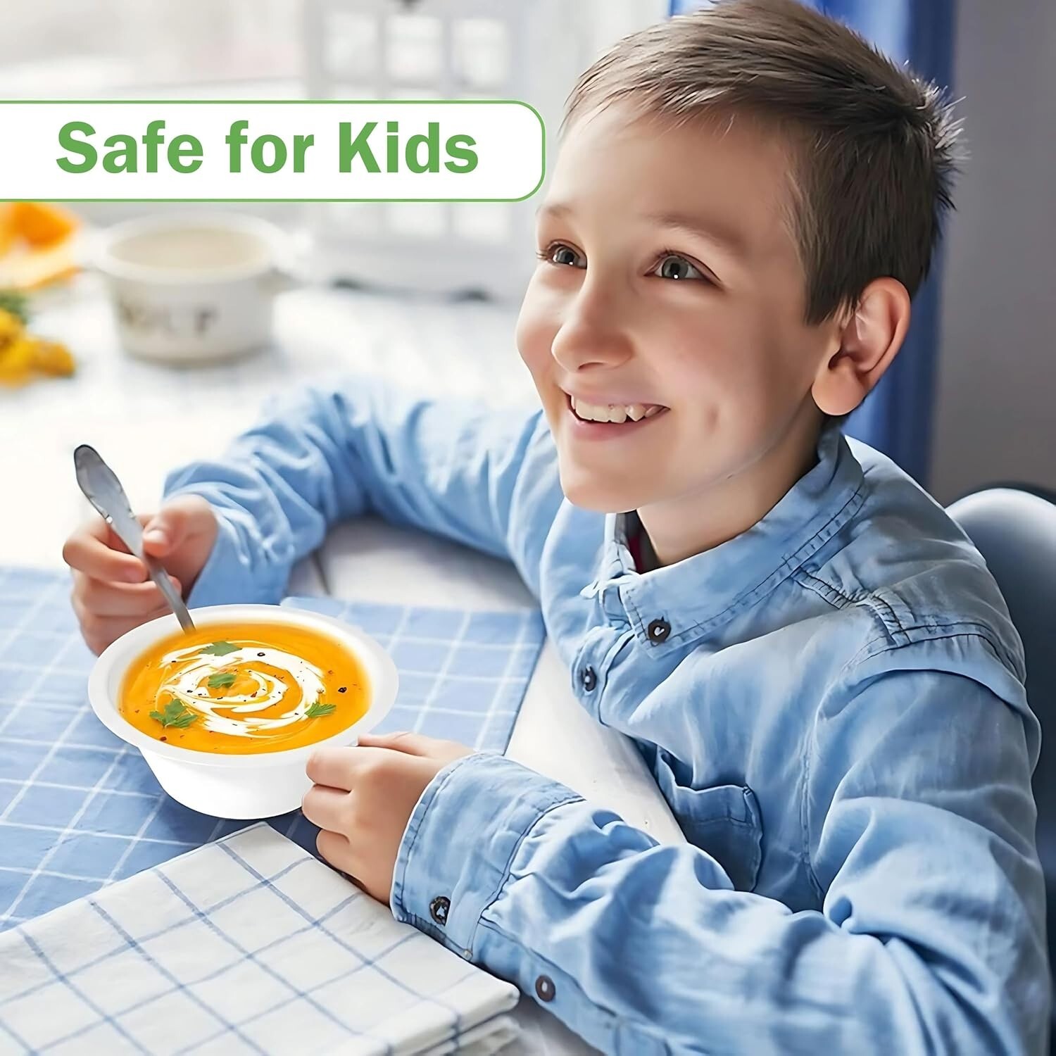 Disposable Compostable Paper Bowls Microwave Safe Bagasse Bowls 8 Oz, 200CT -FPN