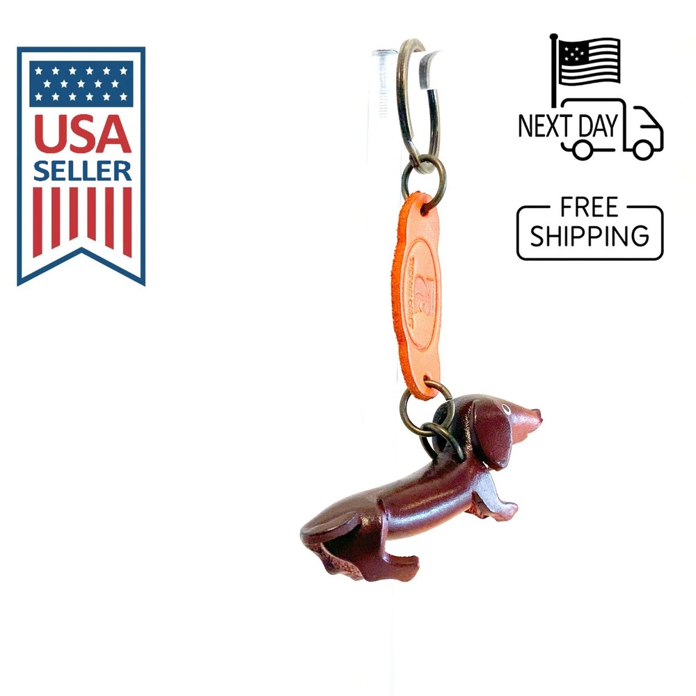 Dachshund Handmade Leather Keyring