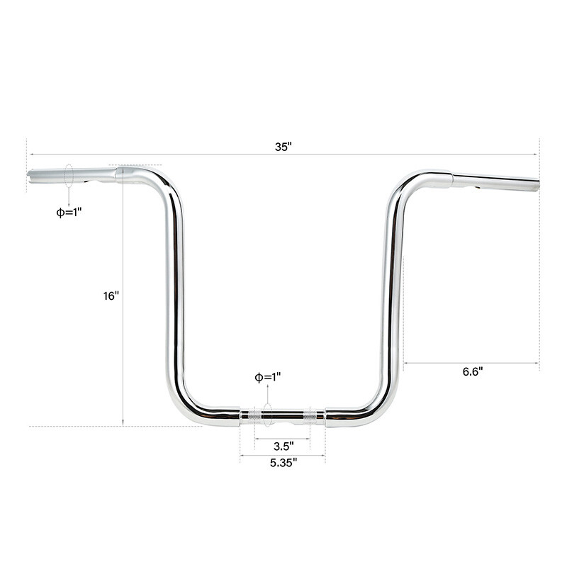 12''/14''/16"/18'' Ape Hanger 1 1/4" Handlebar Fit For Harley Softail FLST FXST
