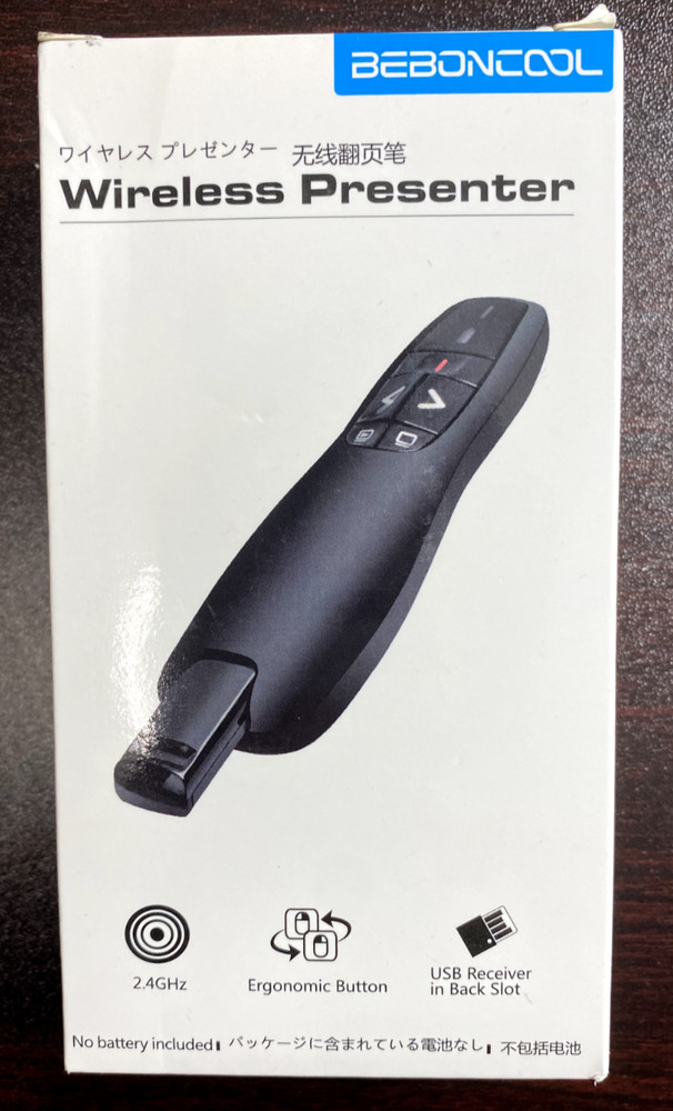 Wireless presenter with laser pointer- USB receiver