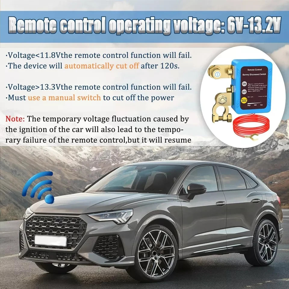 Remote Battery Disconnect Switch 12v, 240A, Upgrade Smart Voltage Kill Switch