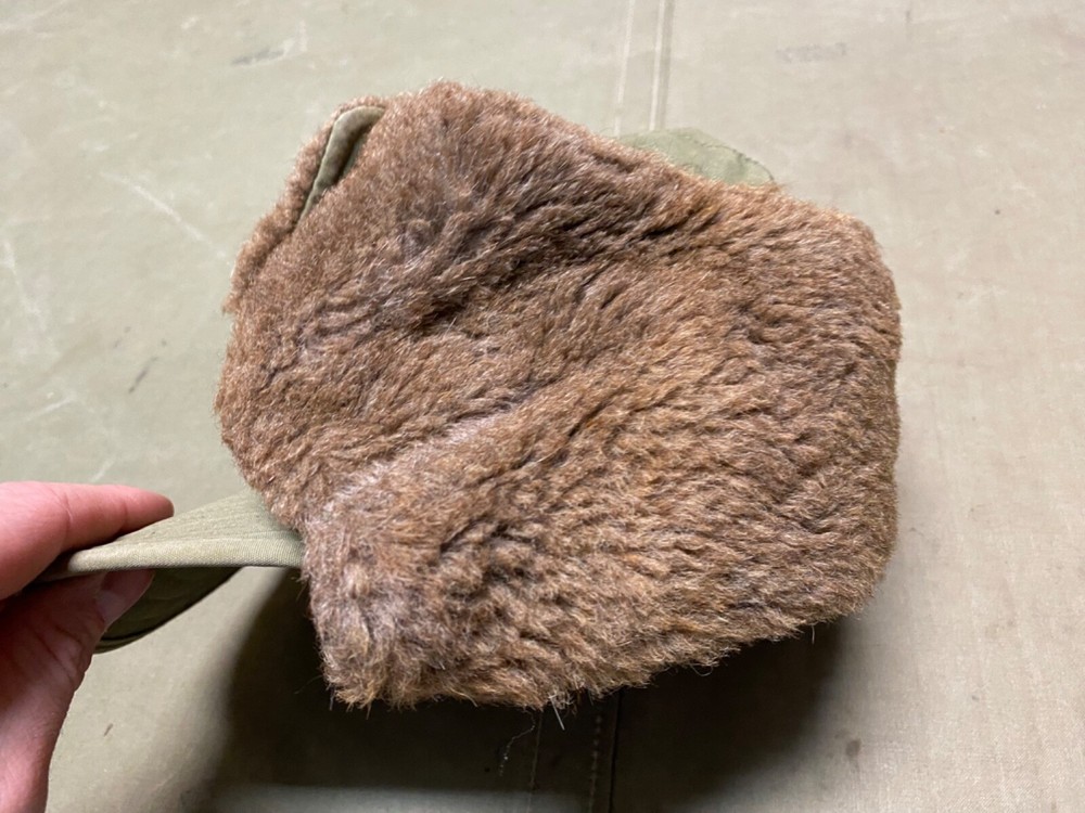 ORIGINAL POST WWII US ARMY M1943 WINTER PILE HAT CAP-MEDIUM SIZE 7