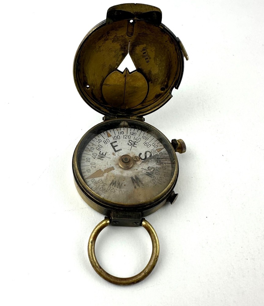 Vintage Engineer Corps Cruchon & Emon Brass Prismatic Compass Solid Brass Works