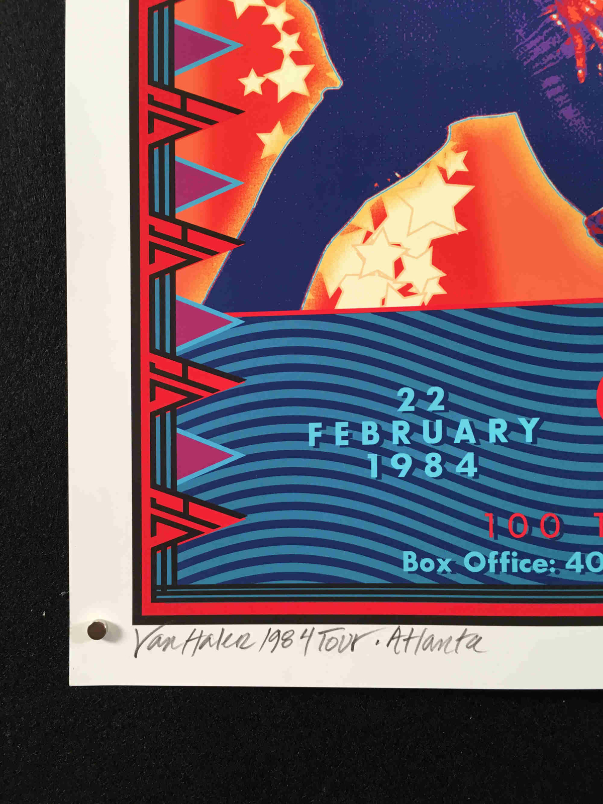 VAN HALEN Poster New Artist's Tribute 1984 Tour Omni Atlanta Signed David Byrd