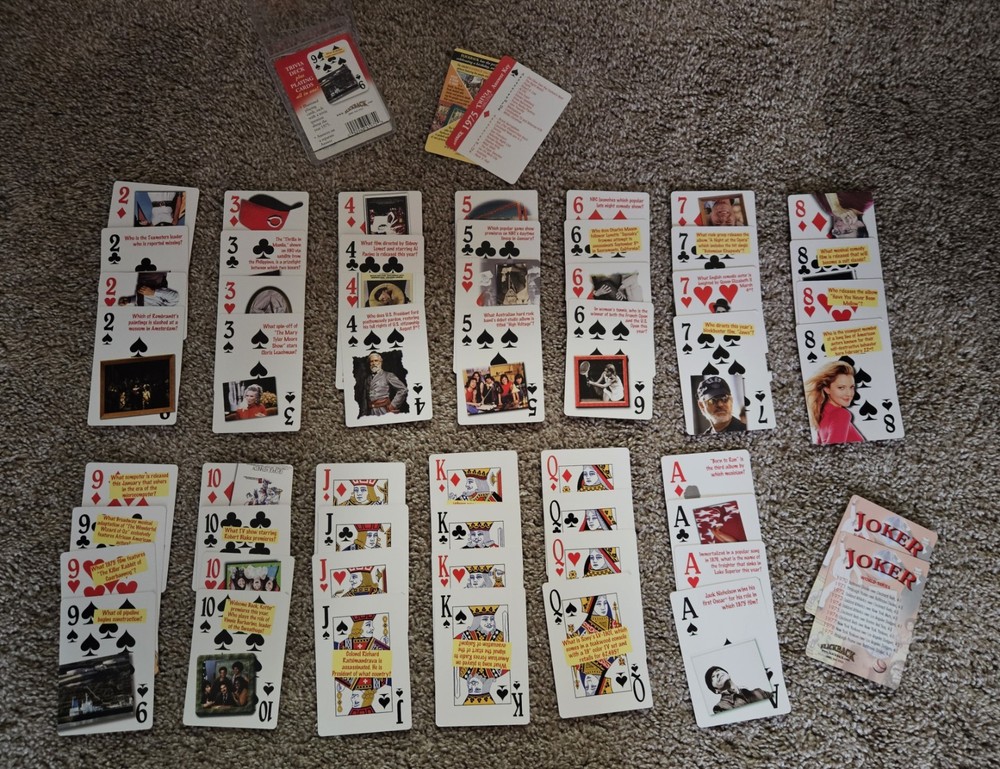 Trivia Challenge Playing Cards Flickback 1975 Complete