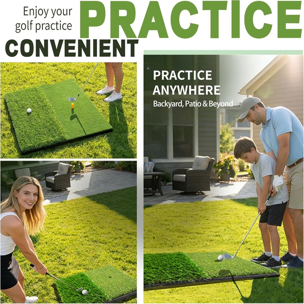 Golf Hitting Mat, Swing Path Feedback Golf Training Mat, 16"x12" Extra Replac...