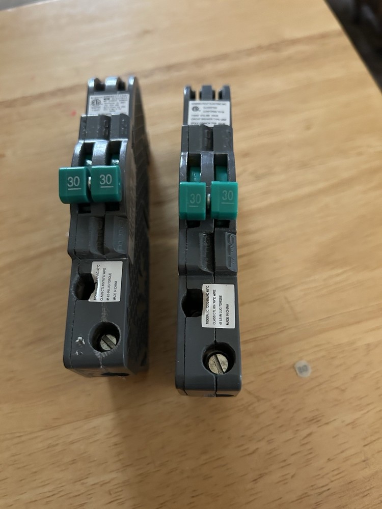 ￼ Two Double Pole 30 Amp For Zensco Breakers