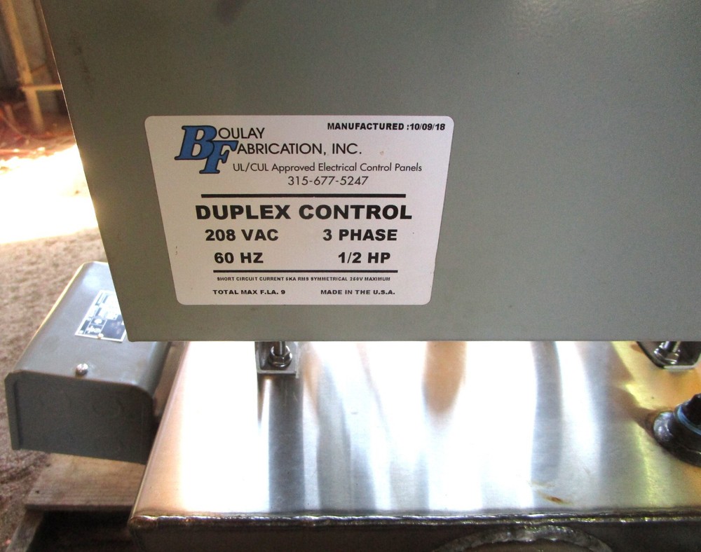 FABTEK Washdown Condensate Unit 25200505C4AB3D w/Boulay Duplex Control Panel 3ph